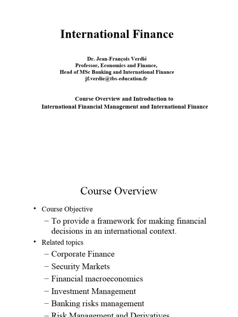 Introduction To International Finance | PDF