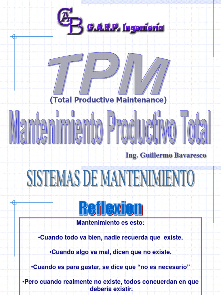 Guía Completa de Mantenimiento TPM | PDF | Ingeniería de confiabilidad ...