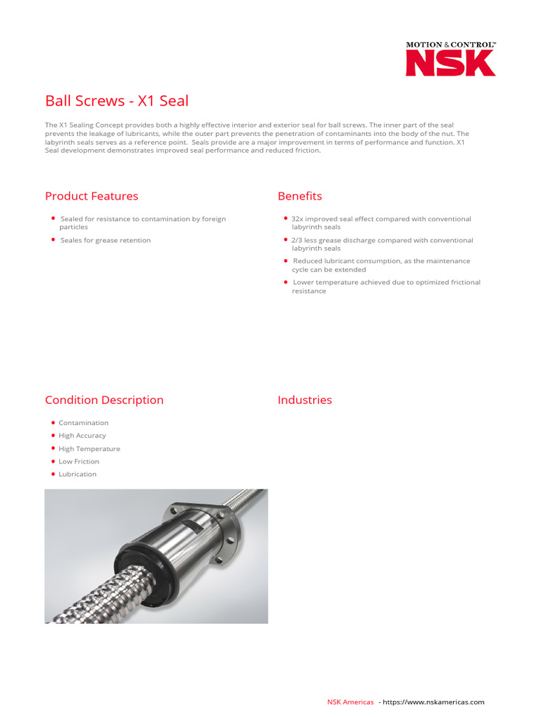Ball Screws x1 Sealing Concept | PDF