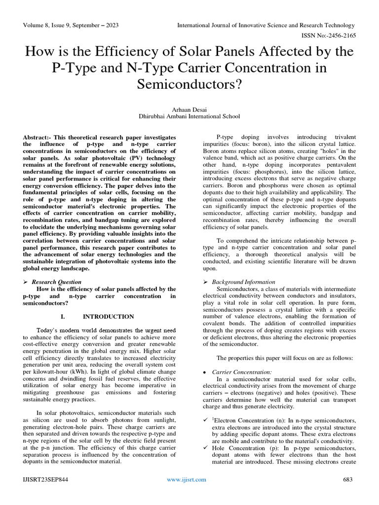 View of How Is The Efficiency of Solar Panels Affected by The P-Type and N-Type ...