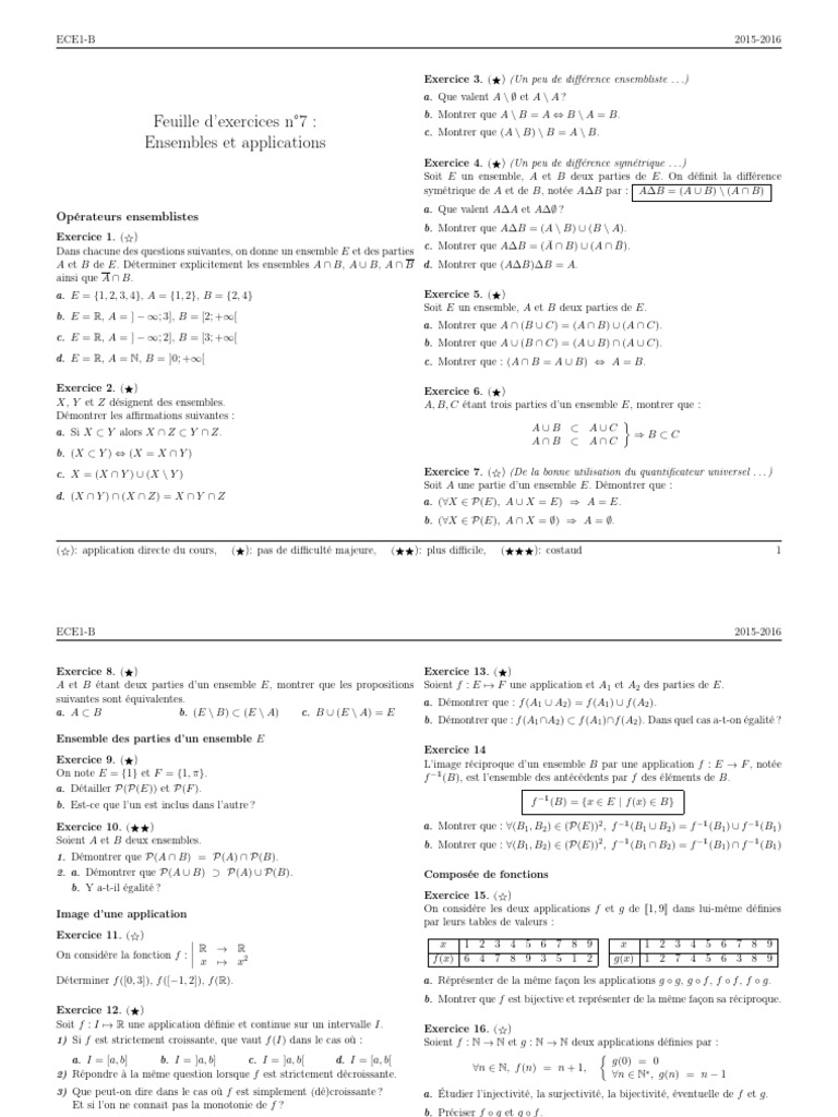 Caractères injectif, surjectif, bijectif | PDF | Inclusion ...