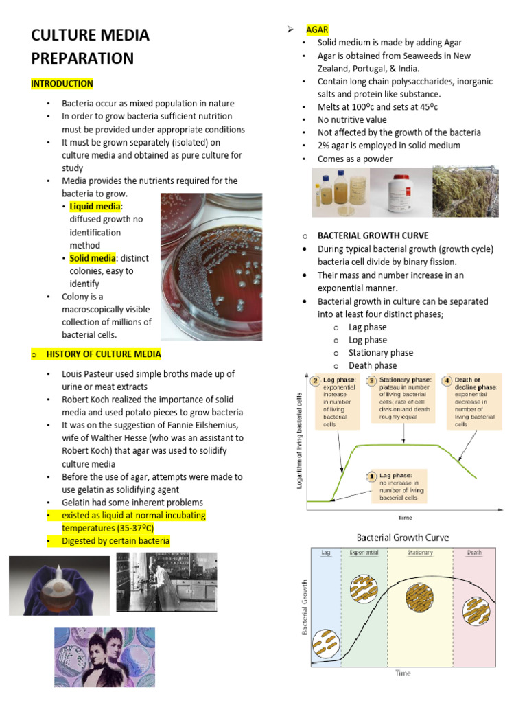 Culture Media Preparation PDF