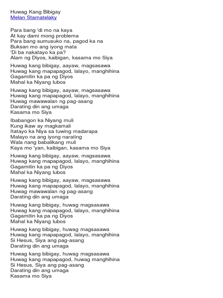 Huwag Kang Bibigay Pdf