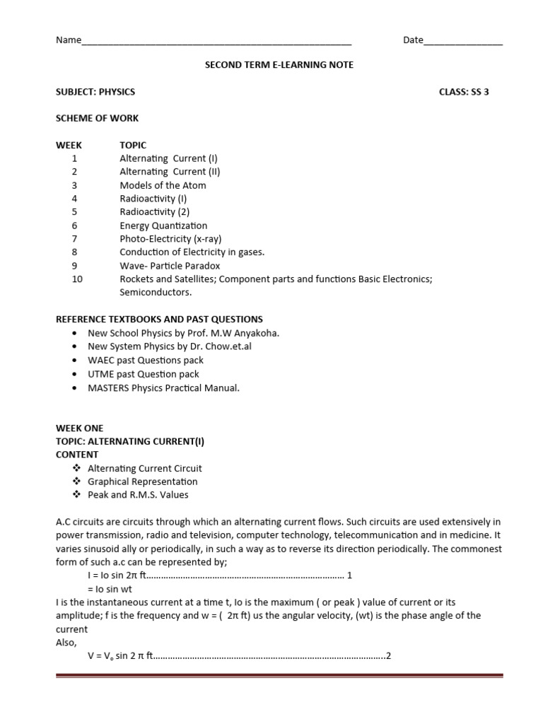 Alternating Current and Voltage Calculations | PDF | Electrical ...