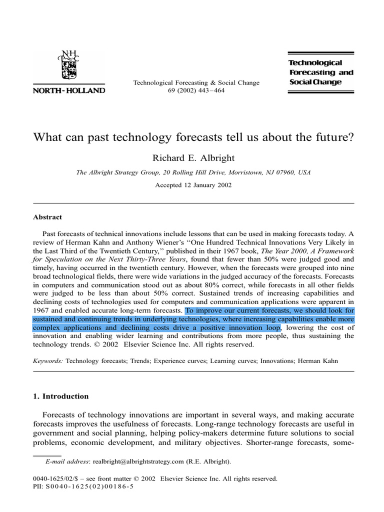 Albright 2002 What Can Technology PDF Innovation Computer Data