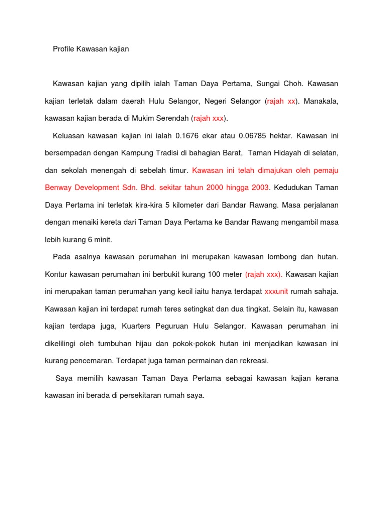 Profile Kawasan Kajian Pdf
