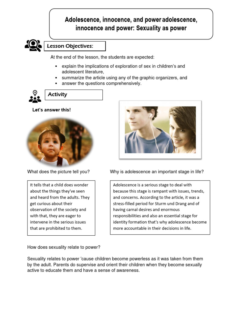 Adolescence, Innocence, and Power | PDF | Adolescence | Human Sexuality
