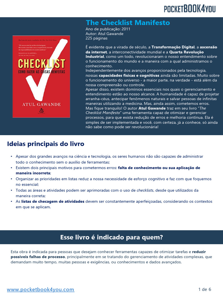  pt the checklist manifesto pdf comunica o conhecimento