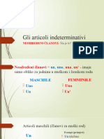 L'articolo Indeterminativo Sa Vježbama