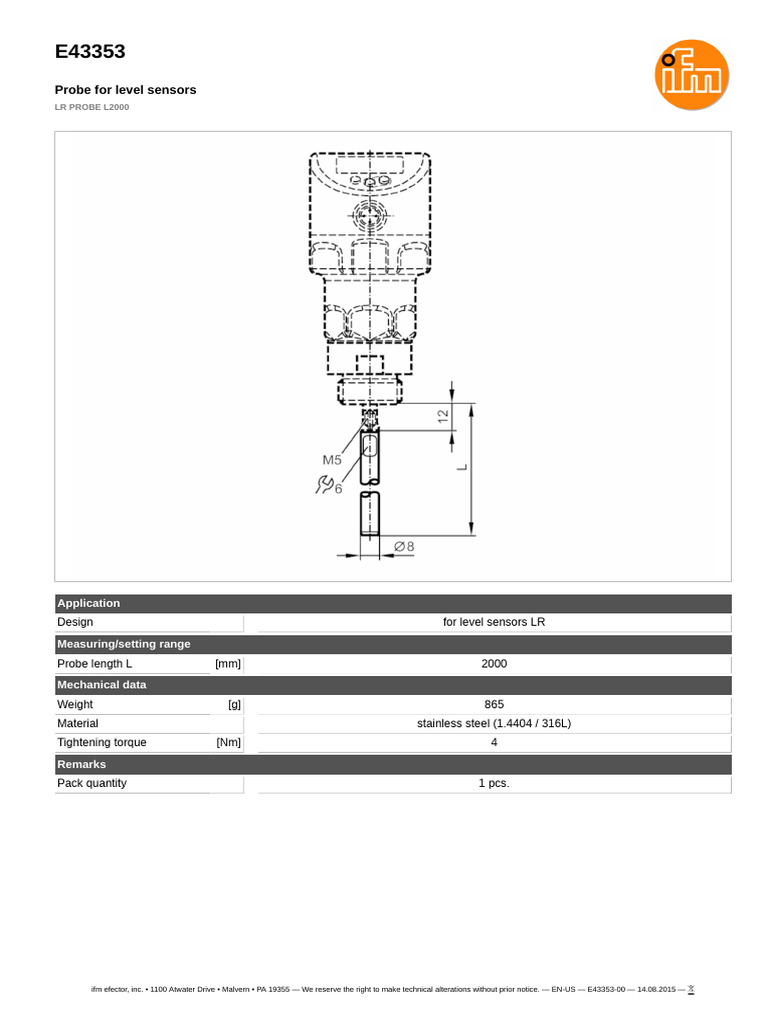 Probe For Level Sensors PDF