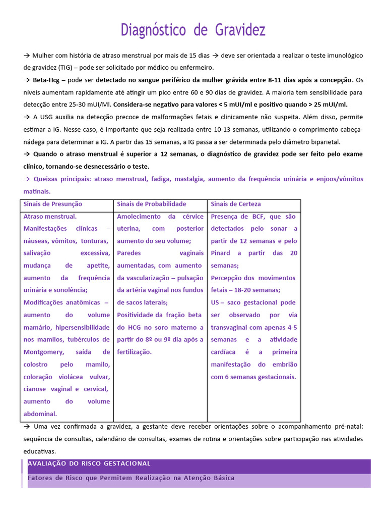 Diagnóstico e Risco na Gravidez | PDF | Gravidez | Obesidade