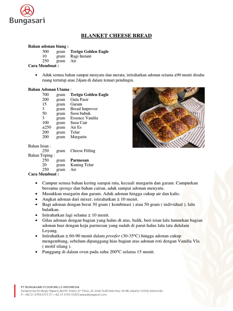 Blanket Cheese Bread Demo SMK 2 Baleendah | PDF | Memasak, Makanan ...