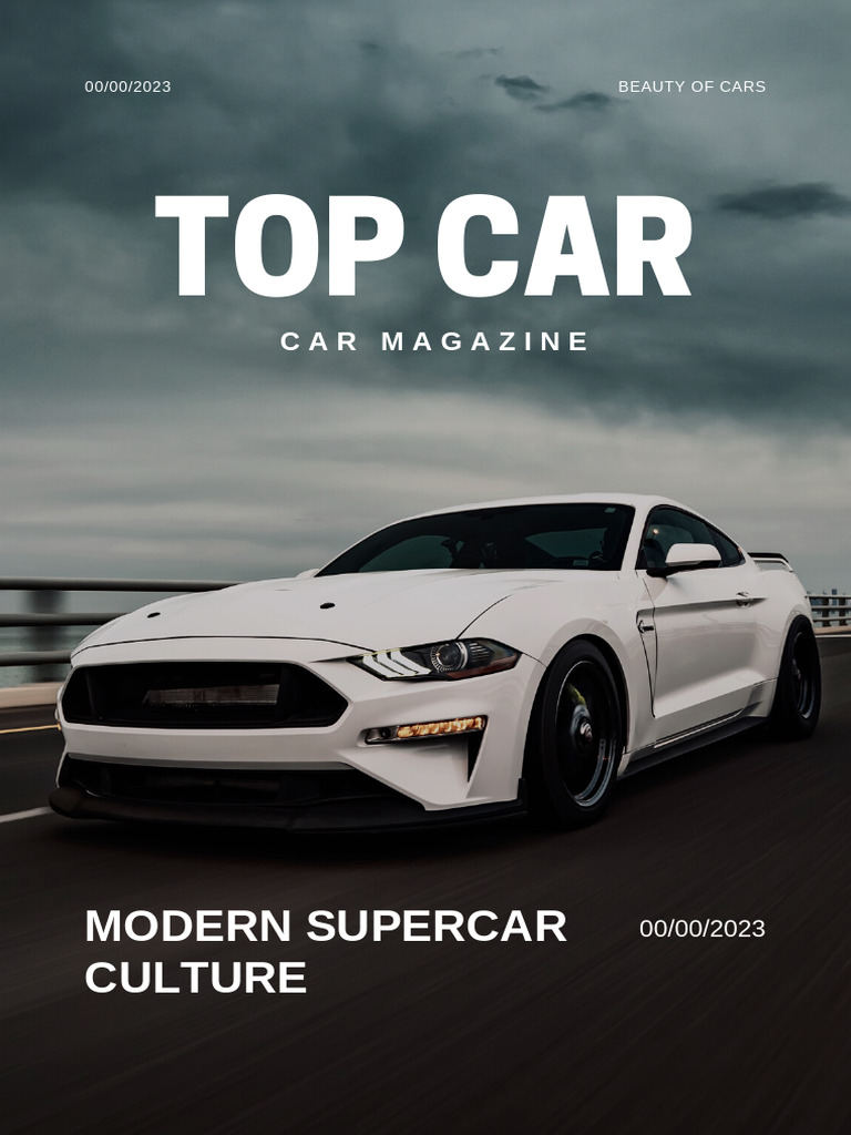 Black White Modern Car Magazine Cover | PDF
