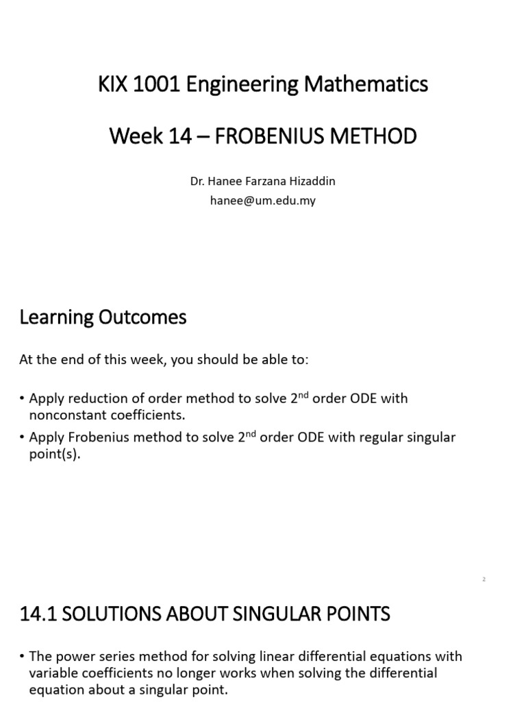 Frobenius Theorem Differential Forms And The Geometry