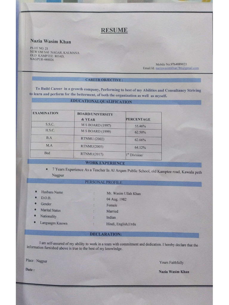 Document WPS Office Resume PDF