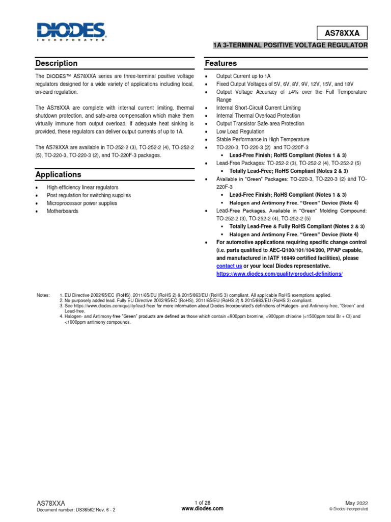 AS78XXA PDF Power Supply Electronics