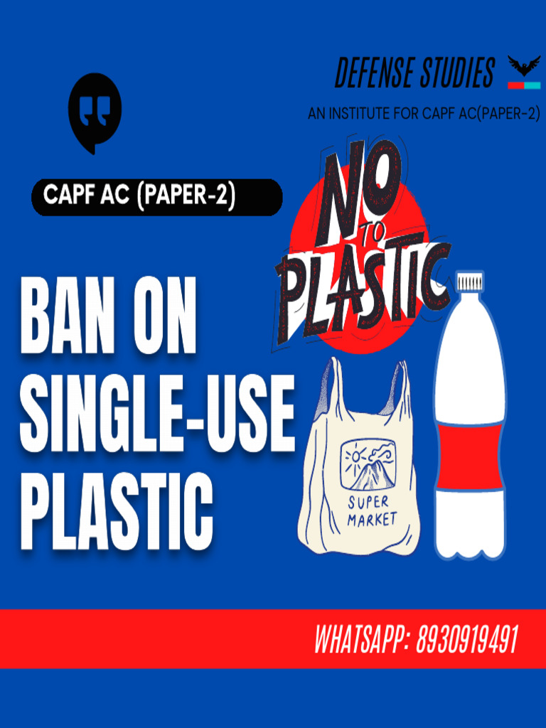 Single-Use Plastic Ban in India | PDF | Social Science | Self-Improvement