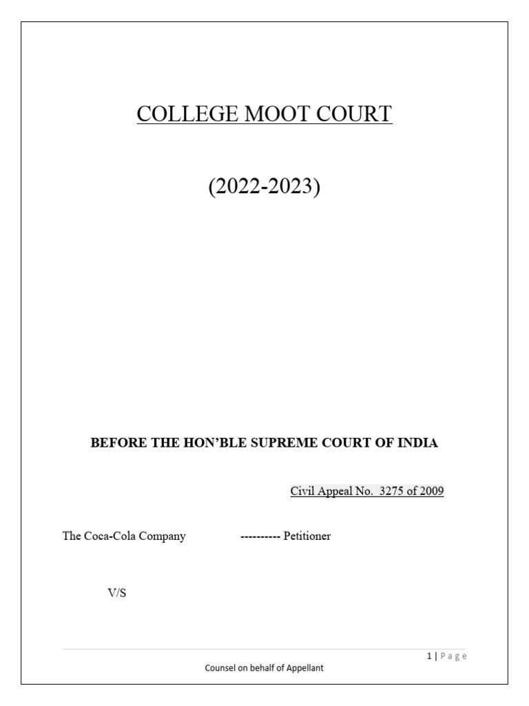 Civil Moot 1 | PDF