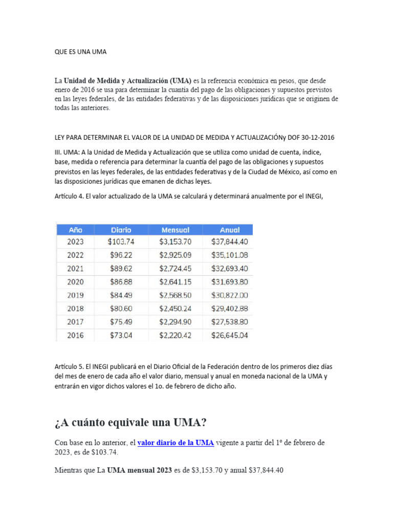 Que Es Una Uma | PDF | Salario mínimo | Salario