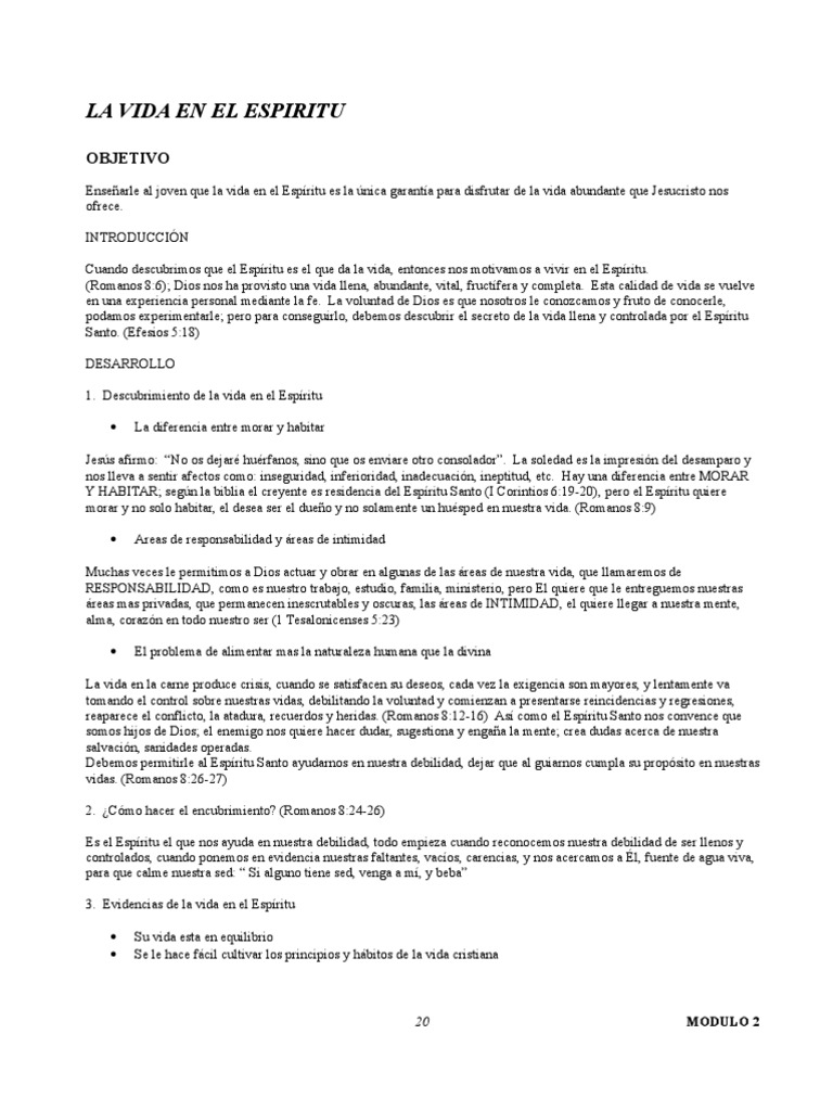 La Vida en El Espiritu | PDF | Alma | espíritu Santo