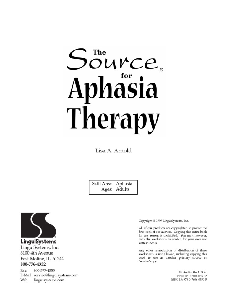Source aphasia therapy pdf