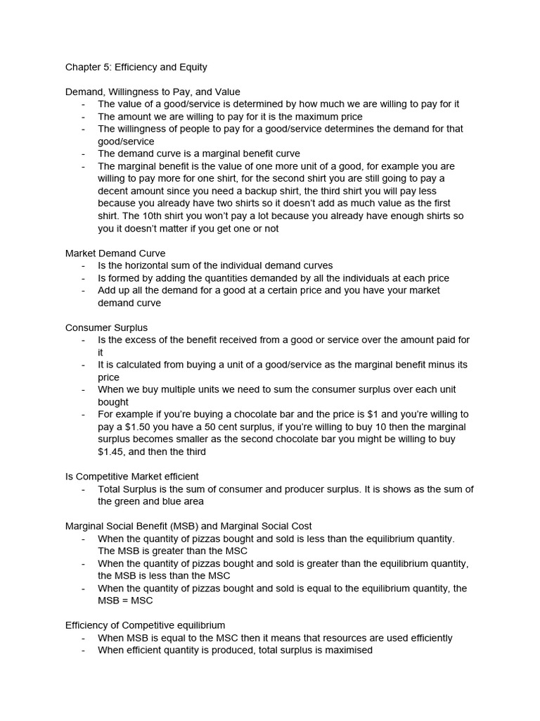 Chapter 5 Econ 101 Notes | PDF
