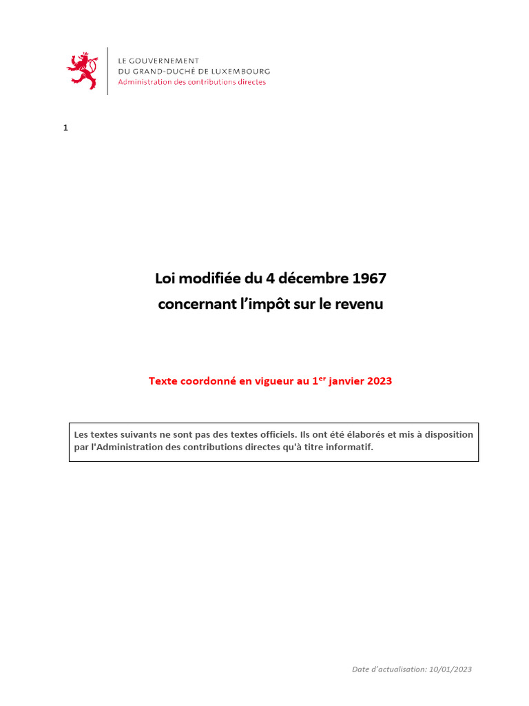 Loi sur l'impôt sur le revenu 2023 | PDF | Impôt sur le revenu | Impôts