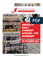 Insights Daily Current Affairs + Pib: 18 SEPTEMBER 2023