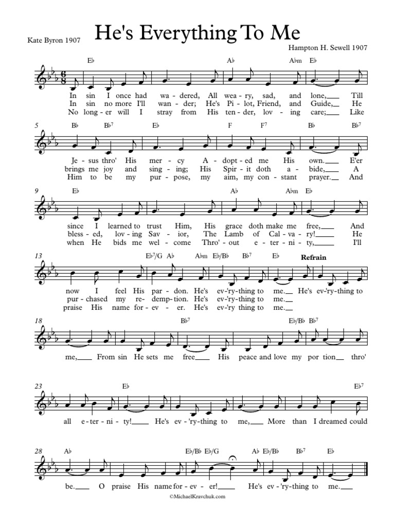 Hes everything to me eb major pdf