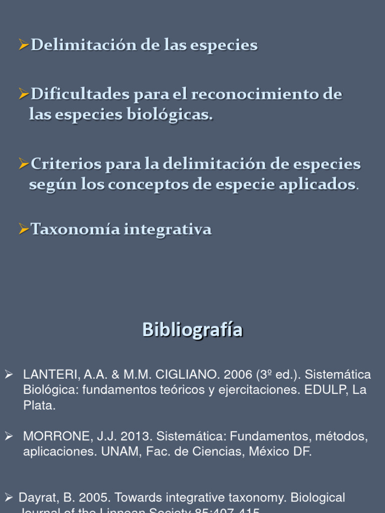 Delimitación de especiesTaxonomía integrativa PDF Especies Evolución
