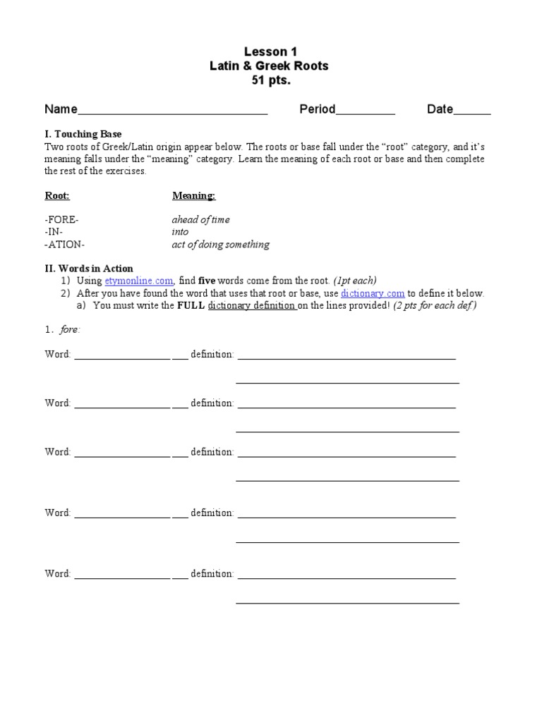 Roots Lesson Fore in Ation | PDF
