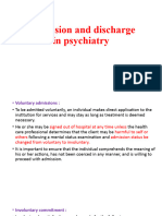 Admission and Discharge in Psychiatry