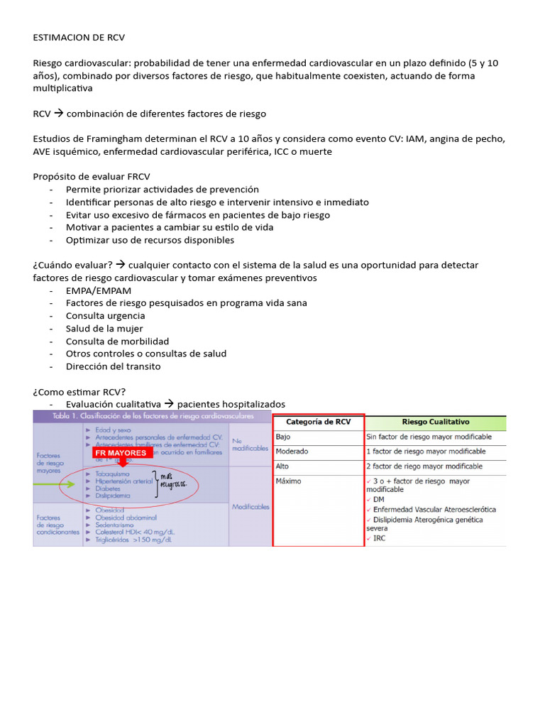 Estimación de Riesgo Cardiovascular RCV | PDF | Ciencia y matemáticas