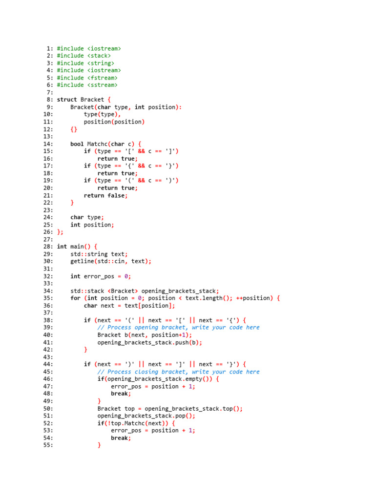 Check Brackets in Code | PDF