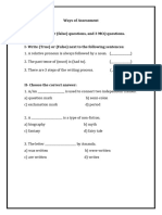 Ways of Assessment