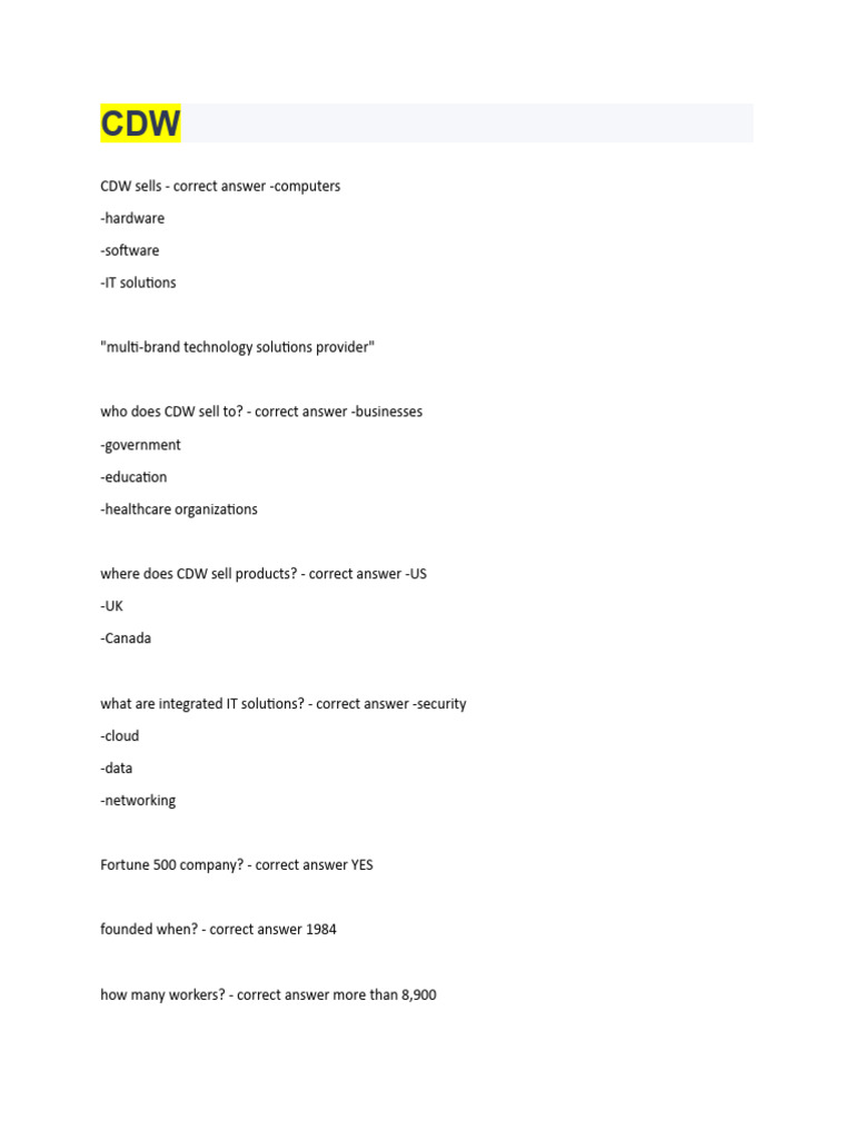 CDW | PDF