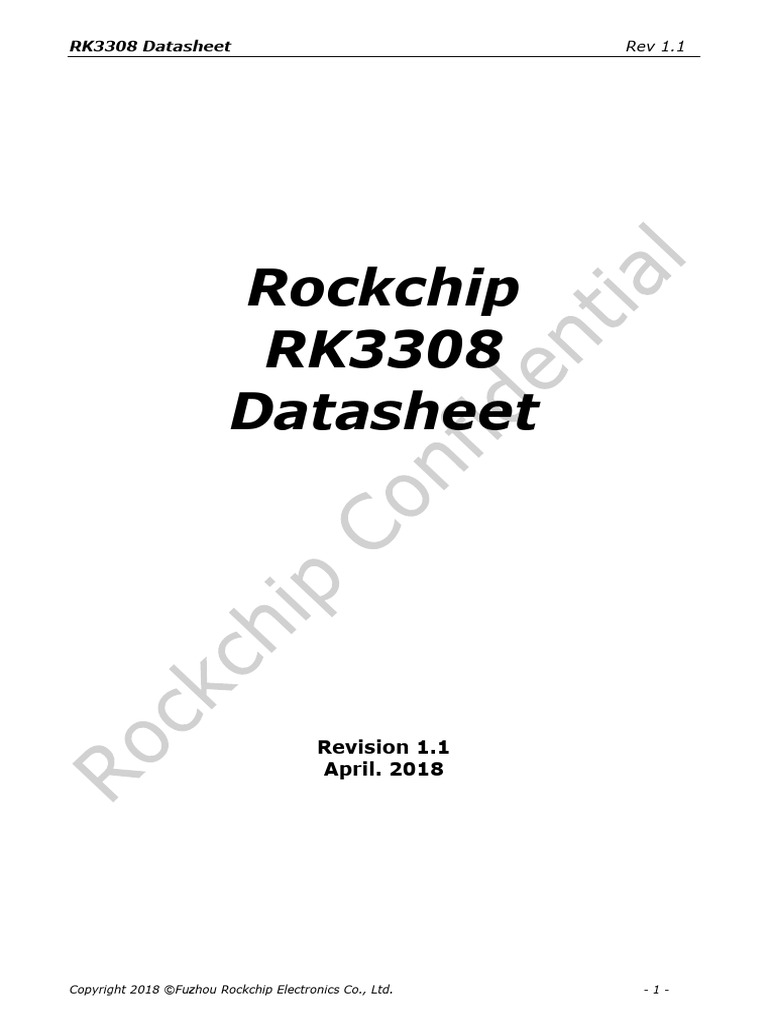RK3308 Datasheet V1.1 | PDF