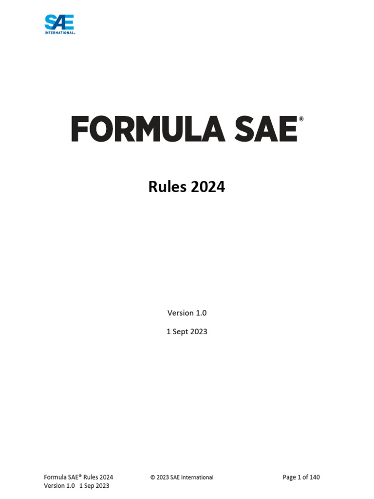 FSAE Rules 2024 V1 Download Free PDF Electric Vehicle Vehicles