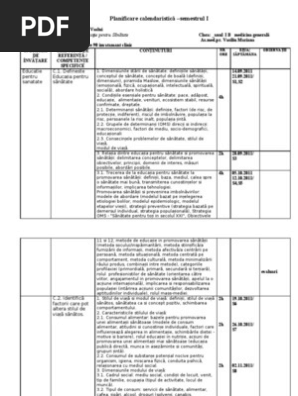 Planificare Educatie Pentru Sanatate