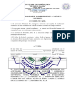 Acta de Compromiso Por Bajo Rendimiento Académico y Conducta