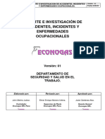 Procedimiento de Accidentes, Incidentes y Enfermedades Ocupacionales - Econogas Srl.