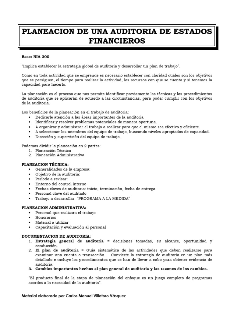 Normas Para Auditar Estados Financieros – MBOI