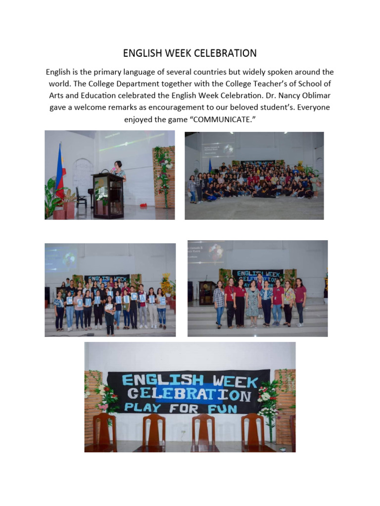 English Week Celebration PDF