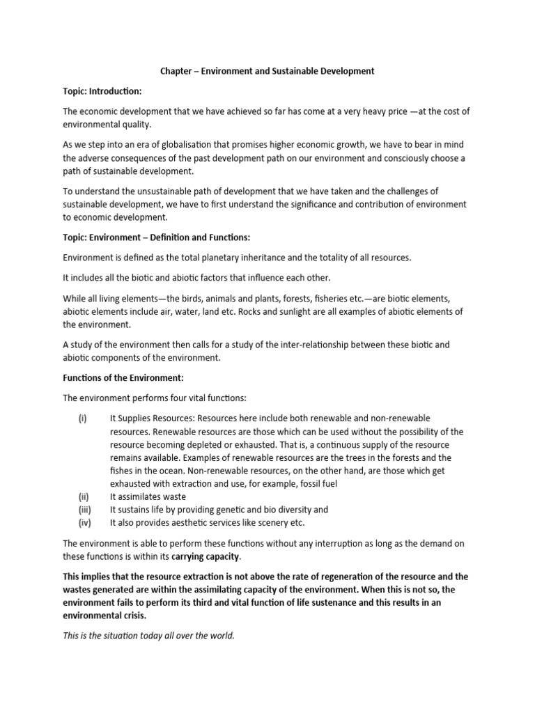 Environment and Sustainable Development | PDF | Sustainability | Solar ...