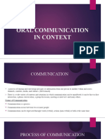 Oral Communication in Context