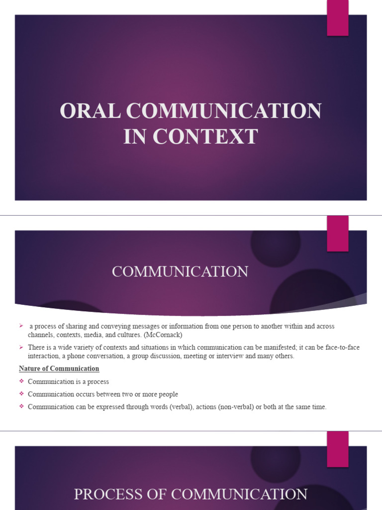 Oral communication in context pdf communication human communication