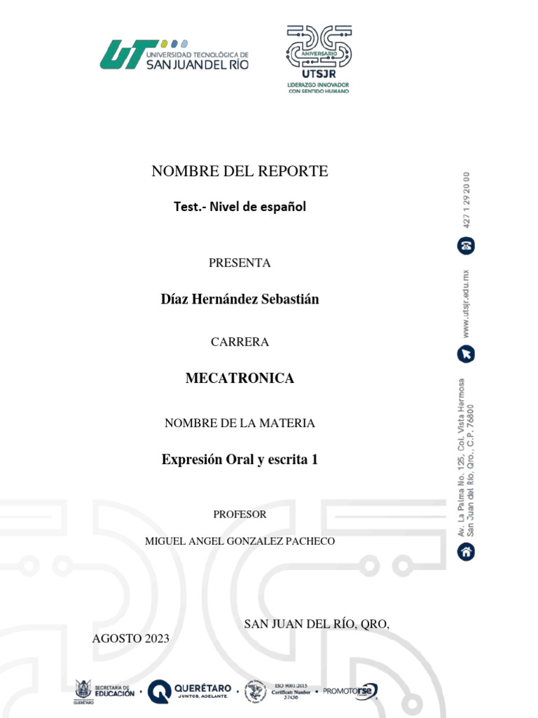 Printable Aptitude Test En Espanol