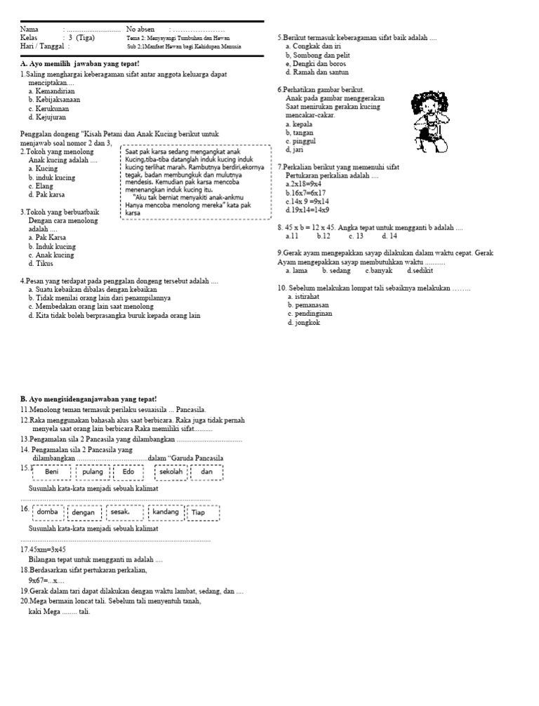 PH Kls 3 Tema 2 Subtema 2-Edit | PDF
