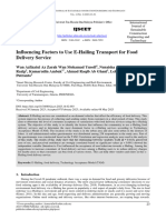 Influencing Factors To Use E-Hailing Transport For Food Delivery Service