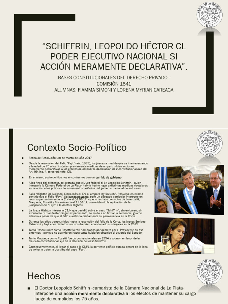 Fallo Schiffrin: Análisis y Contexto | PDF | Judicaturas | Gobernancia